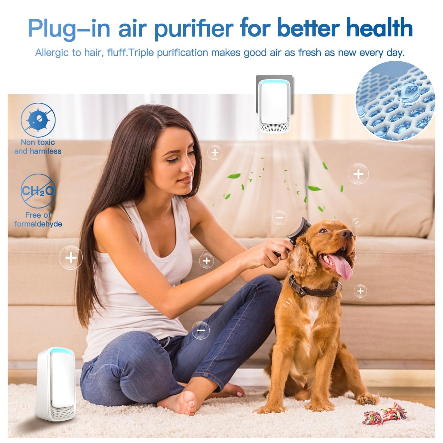 Plug-In Ionizer Air Purifier: Quiet Home & Pet Freshener