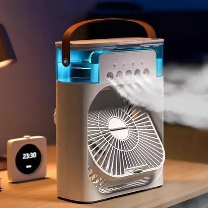 3-in-1 Mini Air Cooler Fan, Humidifier & LED Night Light